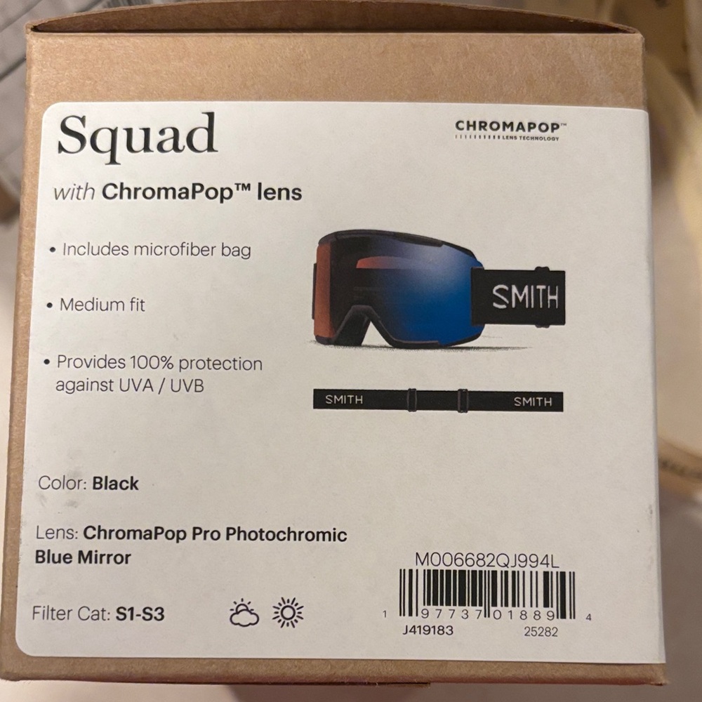 Smith Squad Goggles with ChromaPop lens